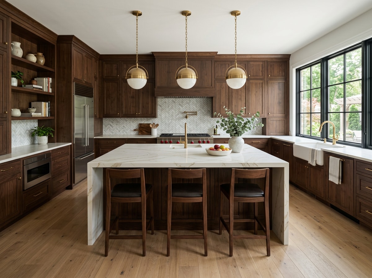 Finished high-end kitchen remodel featuring custom cabinetry and quartz countertops in a Southwest Washington home